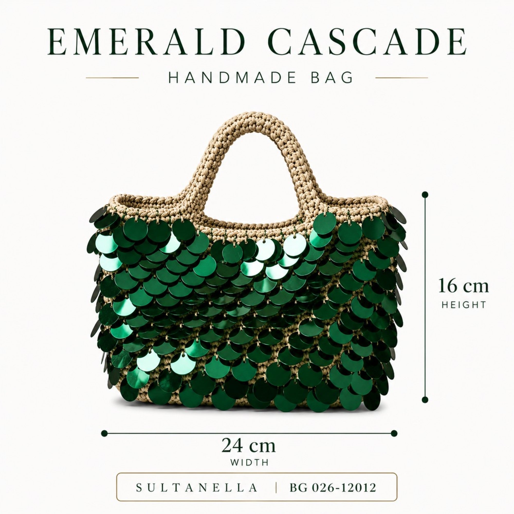 Emerald Cascade Handmade Bag
