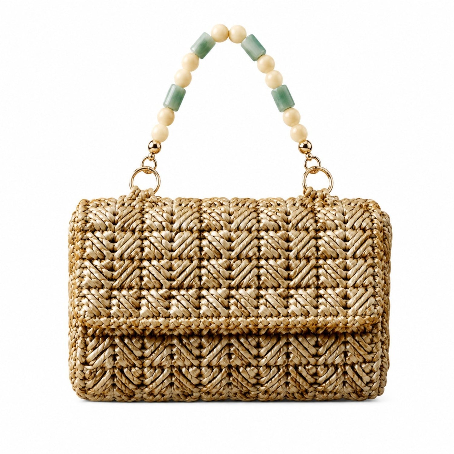 Golden Chevron Handcrafted Clutch